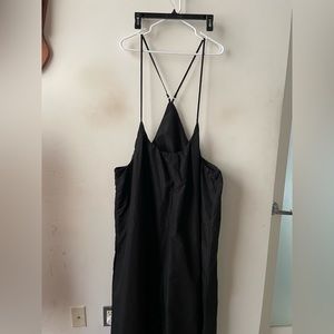 Foxblood under-bust wide-leg overalls